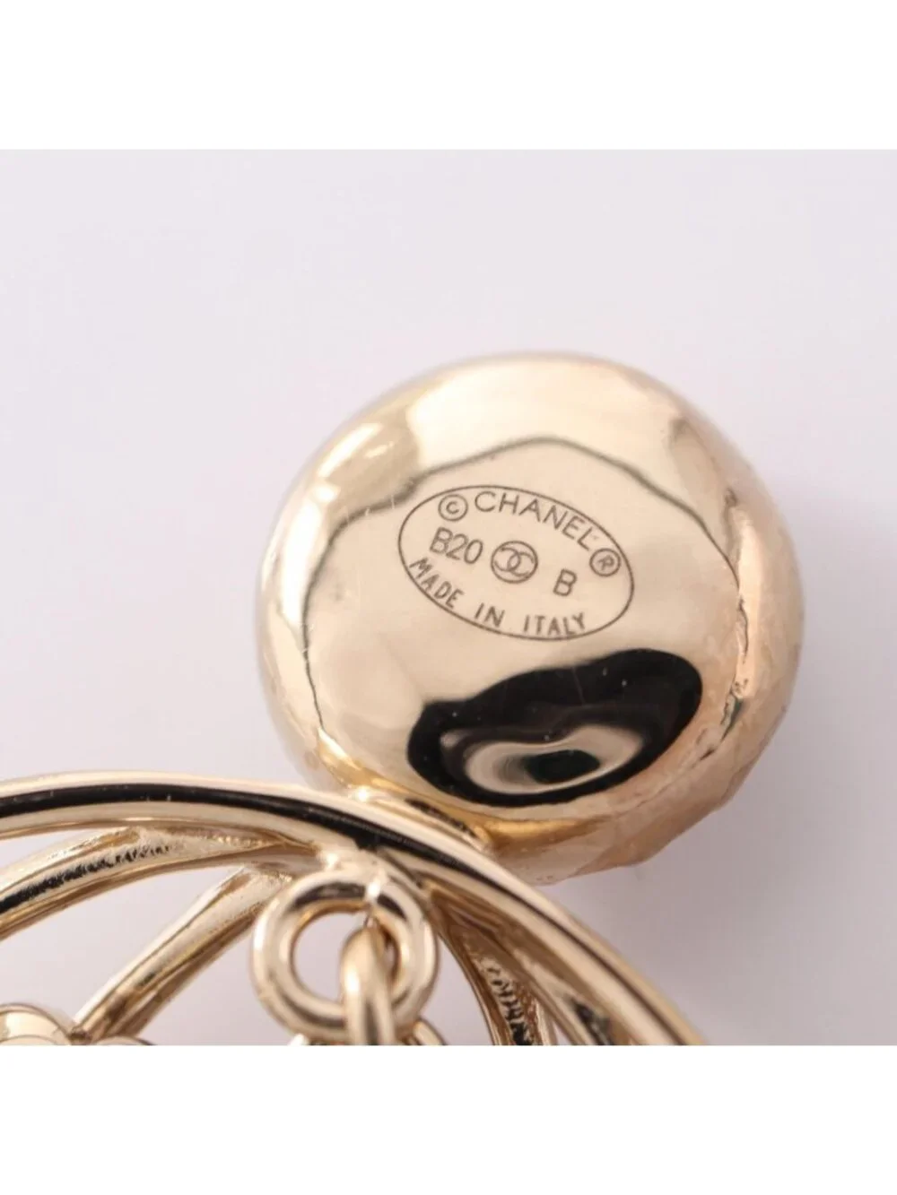 Chanel Brooch CC Logo Birdcage Motif Gold